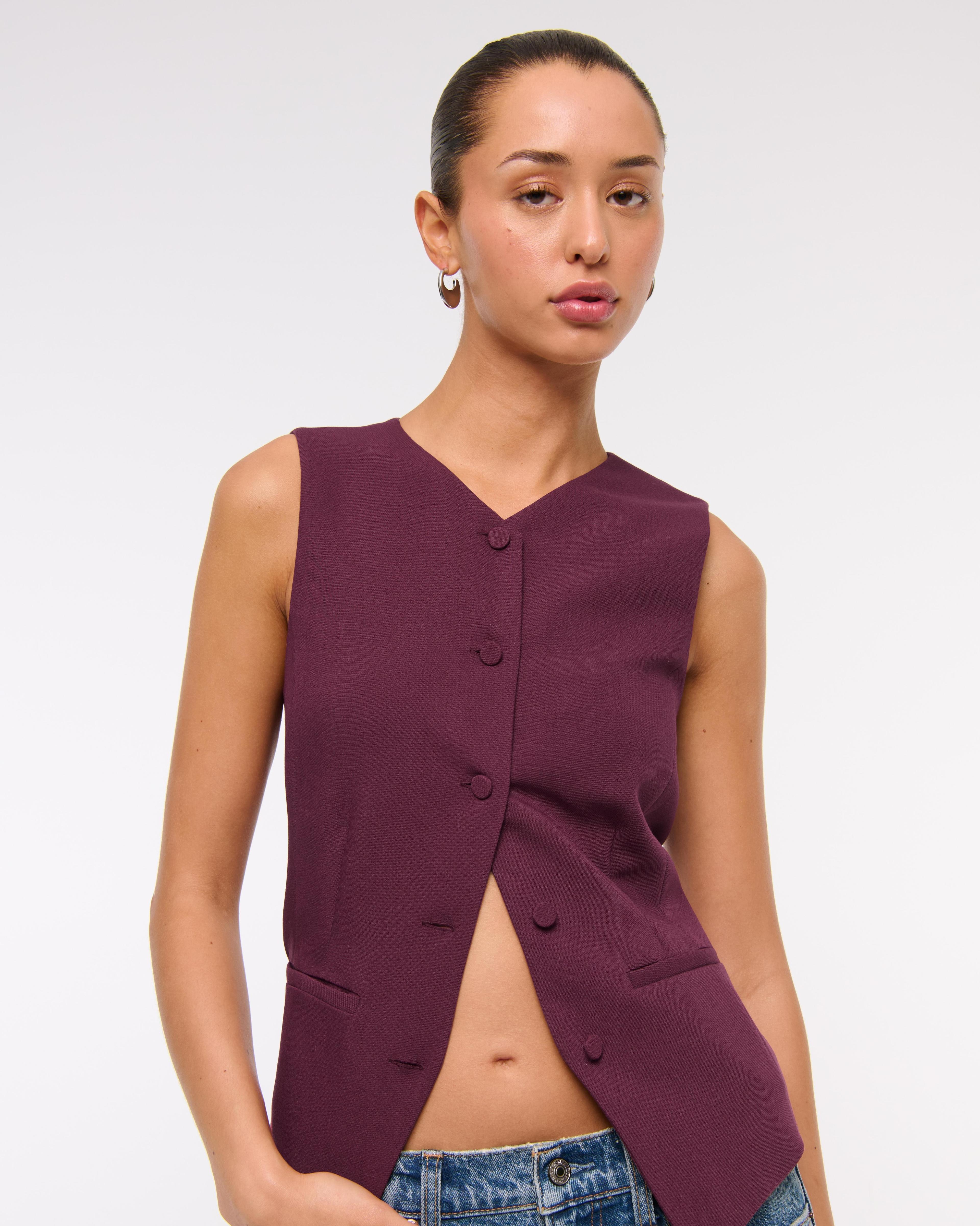 High-Neck Tailored Vest Product Image