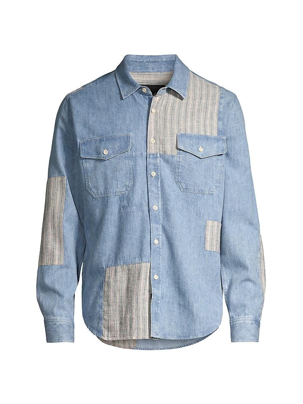 Mens Larsen Patchwork Long-Sleeve Shirt Product Image