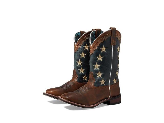 Laredo Early Star Womens Leather Cowboy Boots Blue Blue Product Image