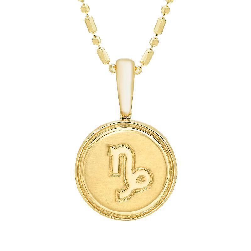 Its Personal 14k Gold Zodiac Capricorn Medallion Pendant Necklace, Womens Product Image