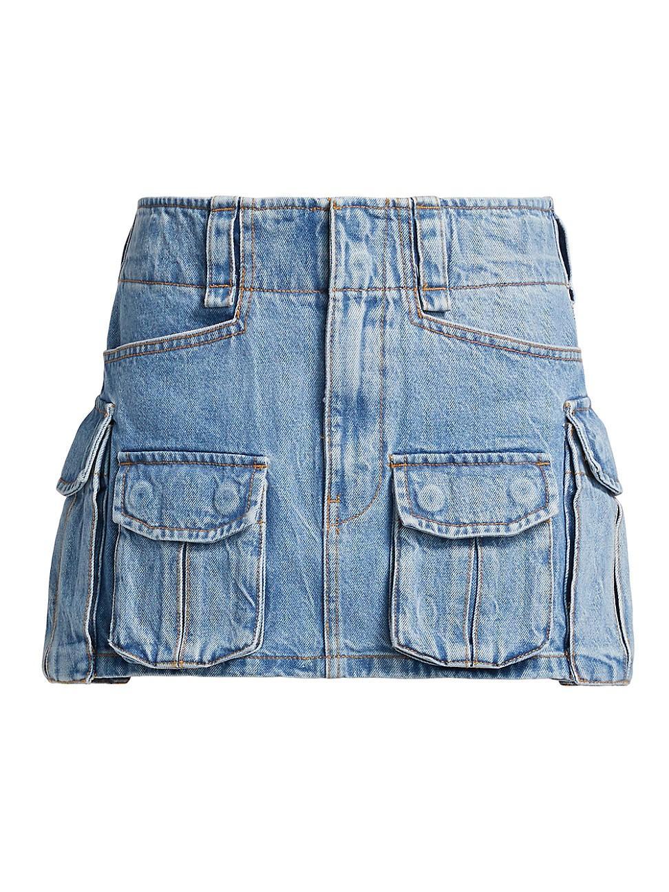 Womens Cargo Denim Miniskirt product image