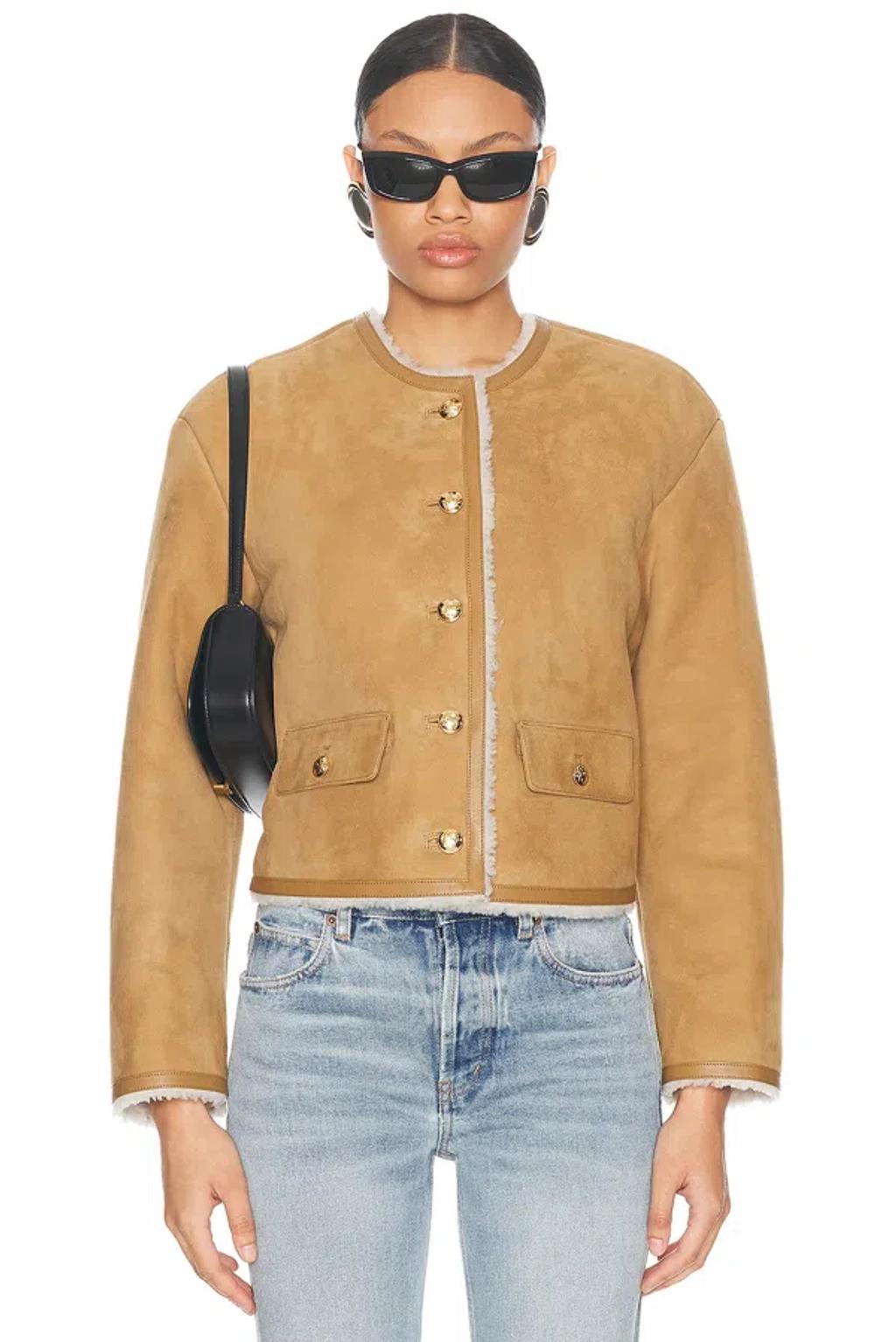 NILI LOTAN Zanie Shearling Jacket In Multi Product Image