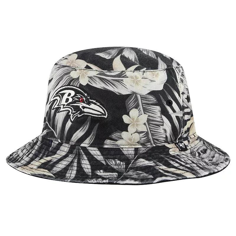 47 Brand Mens Black Baltimore Ravens Tropicalia Bucket Hat Product Image