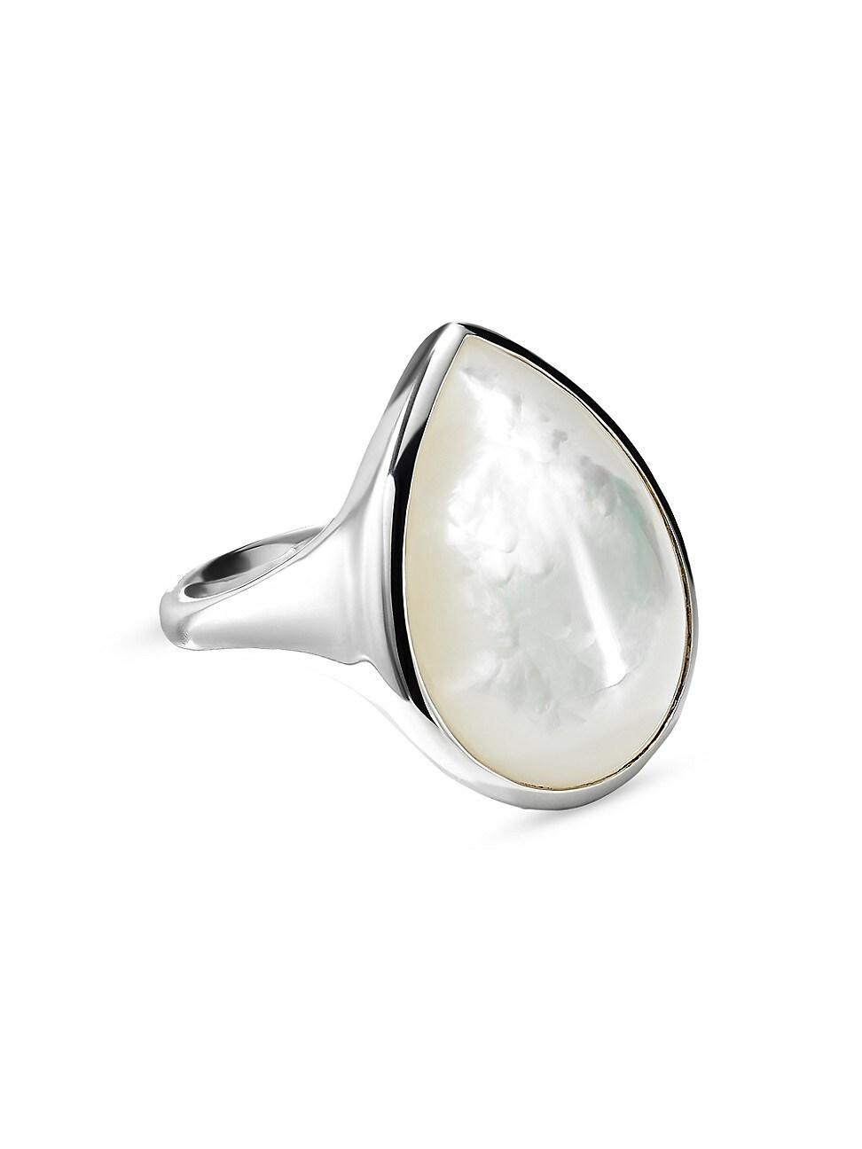 Womens Ondine Sterling Silver & Mother-Of-Pearl Teardrop Ring Product Image