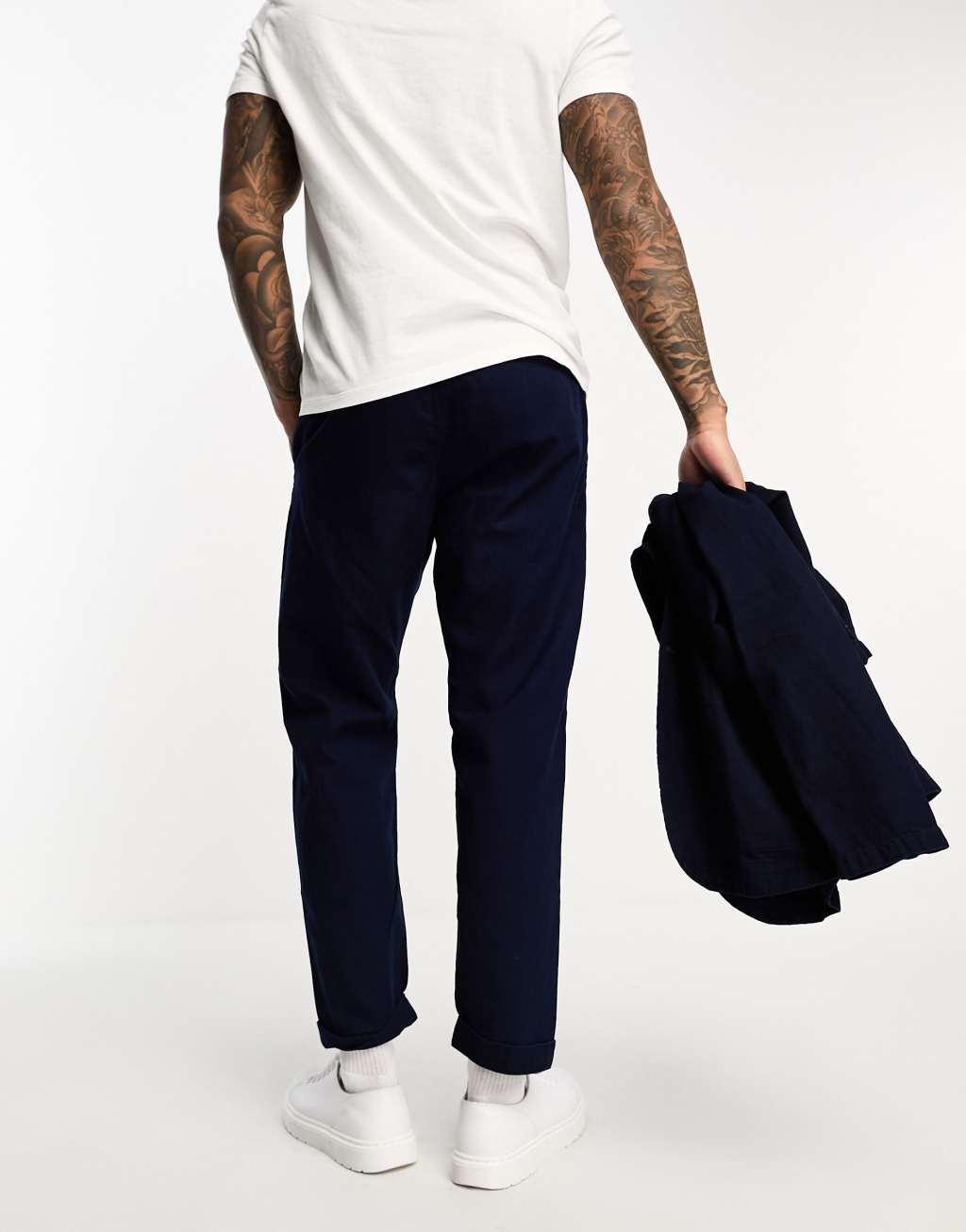 Selected Homme washed cotton wide leg suit pants Product Image