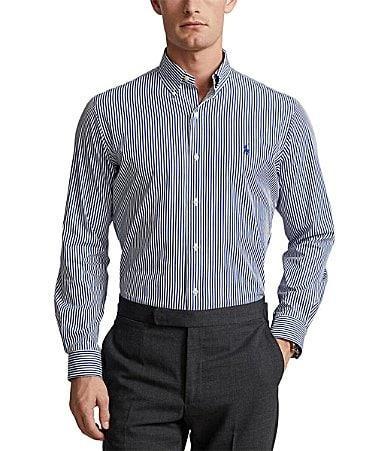 Polo Ralph Lauren Slim Fit Striped Stretch Poplin Long Sleeve Woven Shirt Product Image