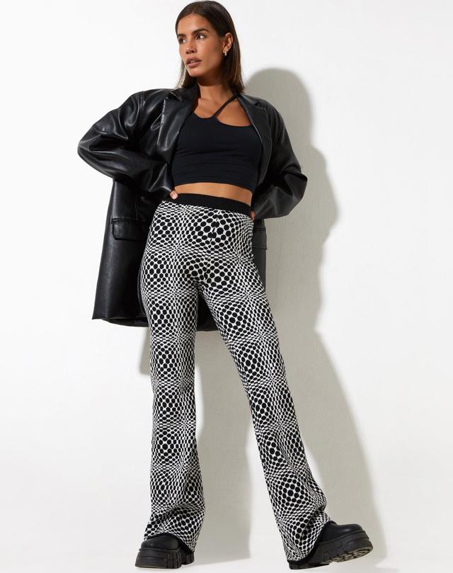 Yuana Trouser in Optic Monochrome Square Black and White Product Image