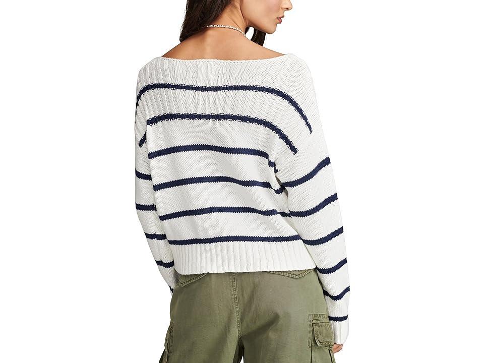 Lucky Brand Striped Pullover Sweater - Womens Clothing Tops Sweaters Pullovers Product Image