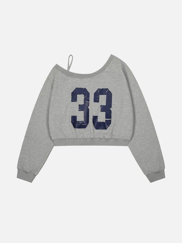 Aelfric Eden Number Print Cropped Sweatshirt Female Product Image