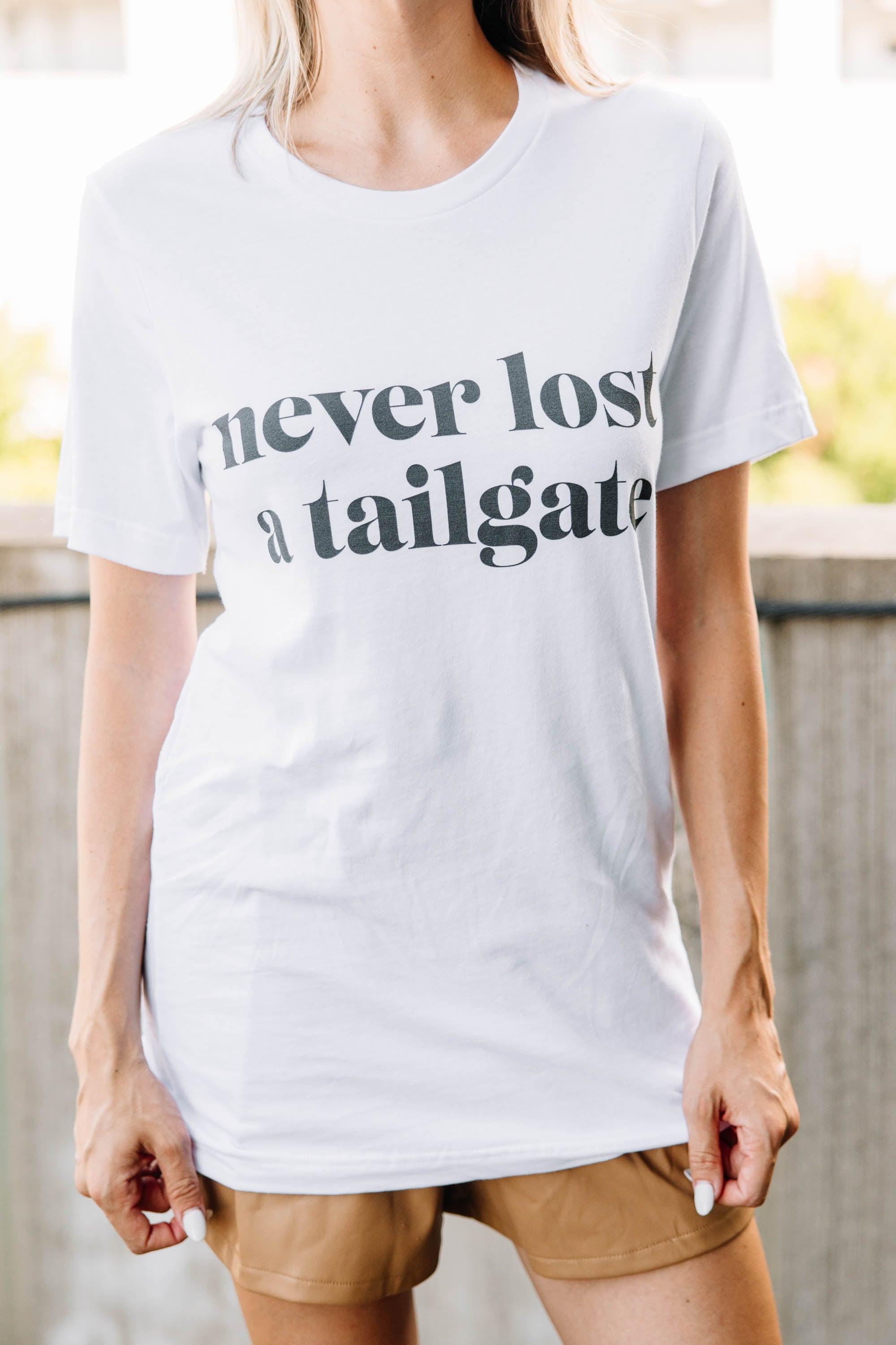 Never Lost A Tailgate White/Black Graphic Tee Female Product Image