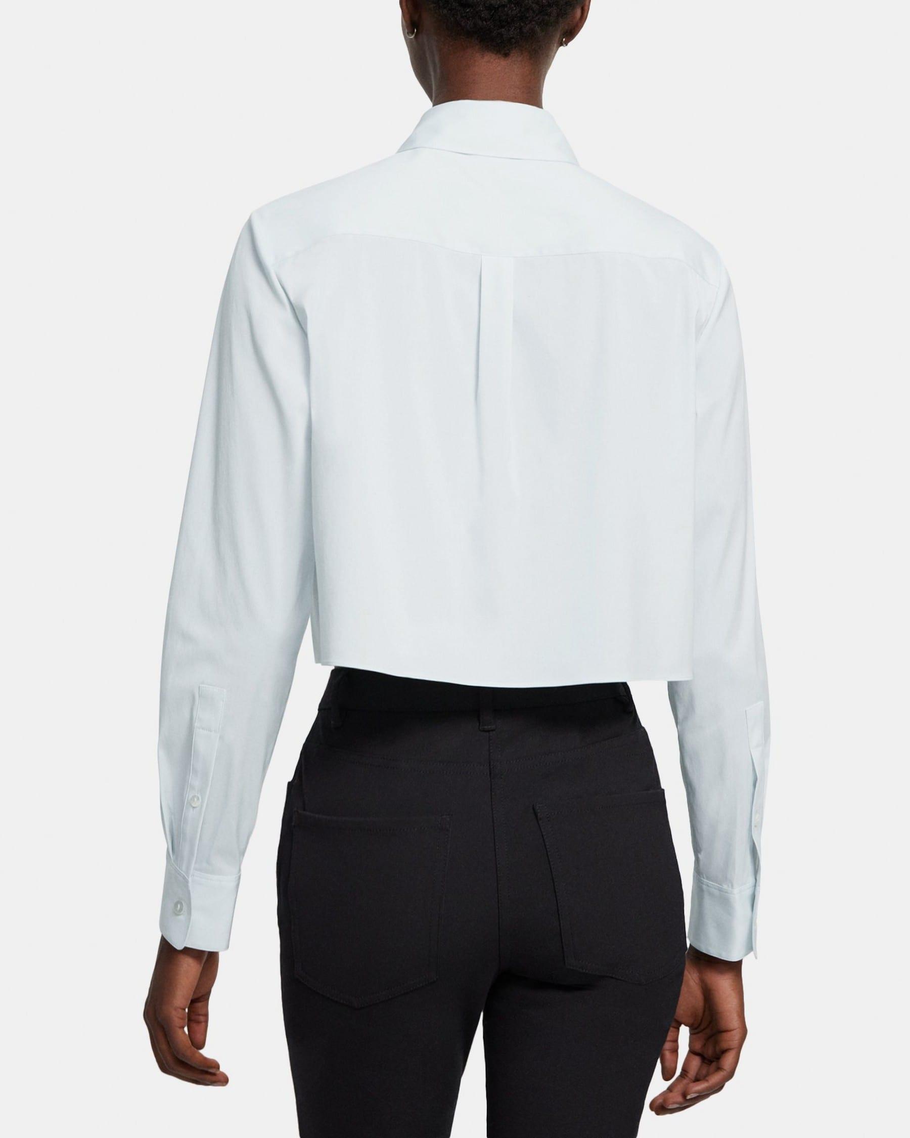 Cropped Shirt in Stretch Cotton Product Image