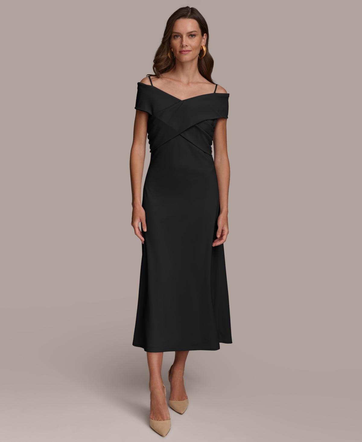 Women's Off-The-Shoulder Crossover Midi Dress Product Image