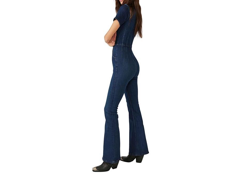 Free People Jayde Denim Flared Jumpsuit Product Image