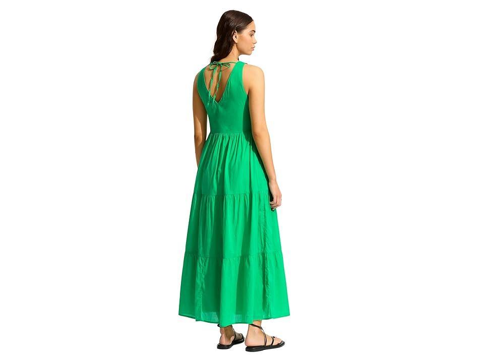 Seafolly Beach Edit Button Down Maxi Dress (Jade) Women's Swimwear Product Image