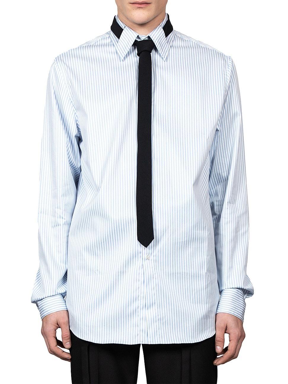 Mens Pintriped Poplin Button-Front Shirt Product Image