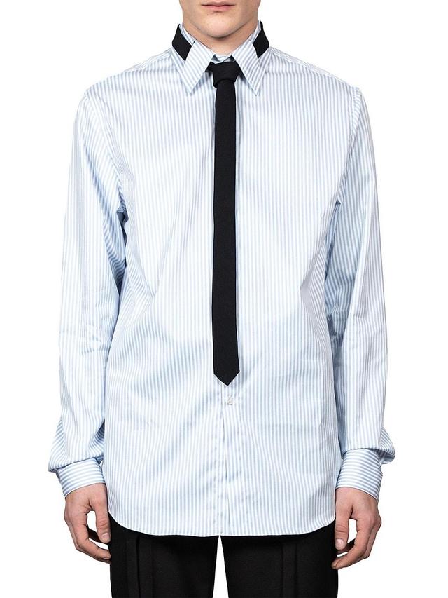 Mens Pintriped Poplin Button-Front Shirt Product Image