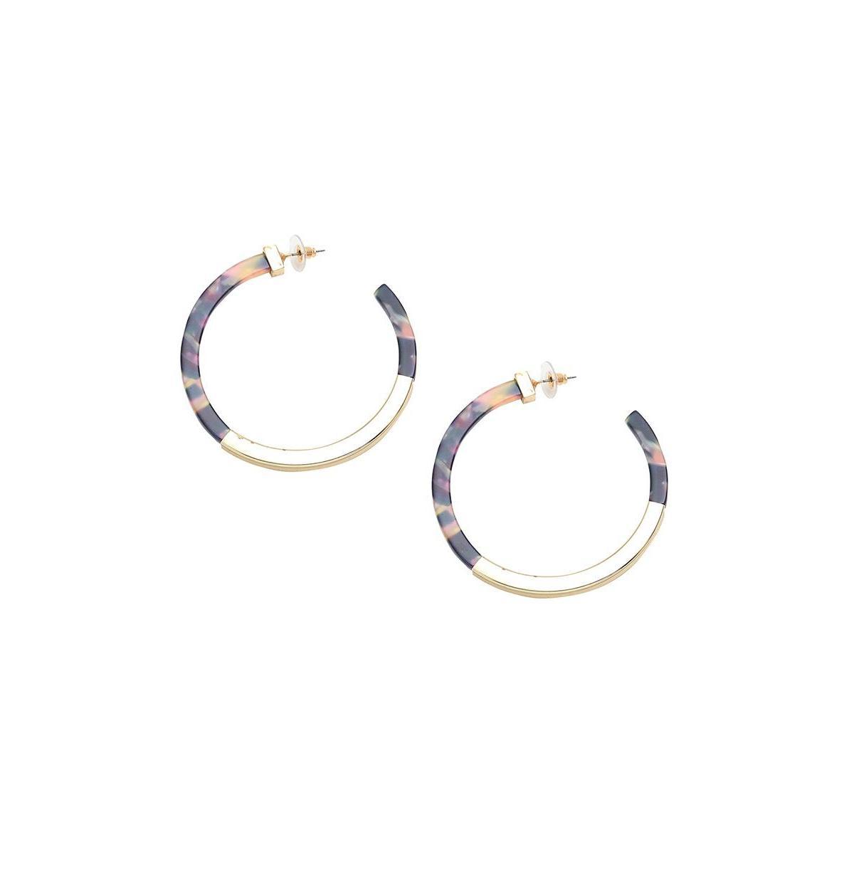 Sohi Womens Tortoise Shell Hoop Earrings Product Image