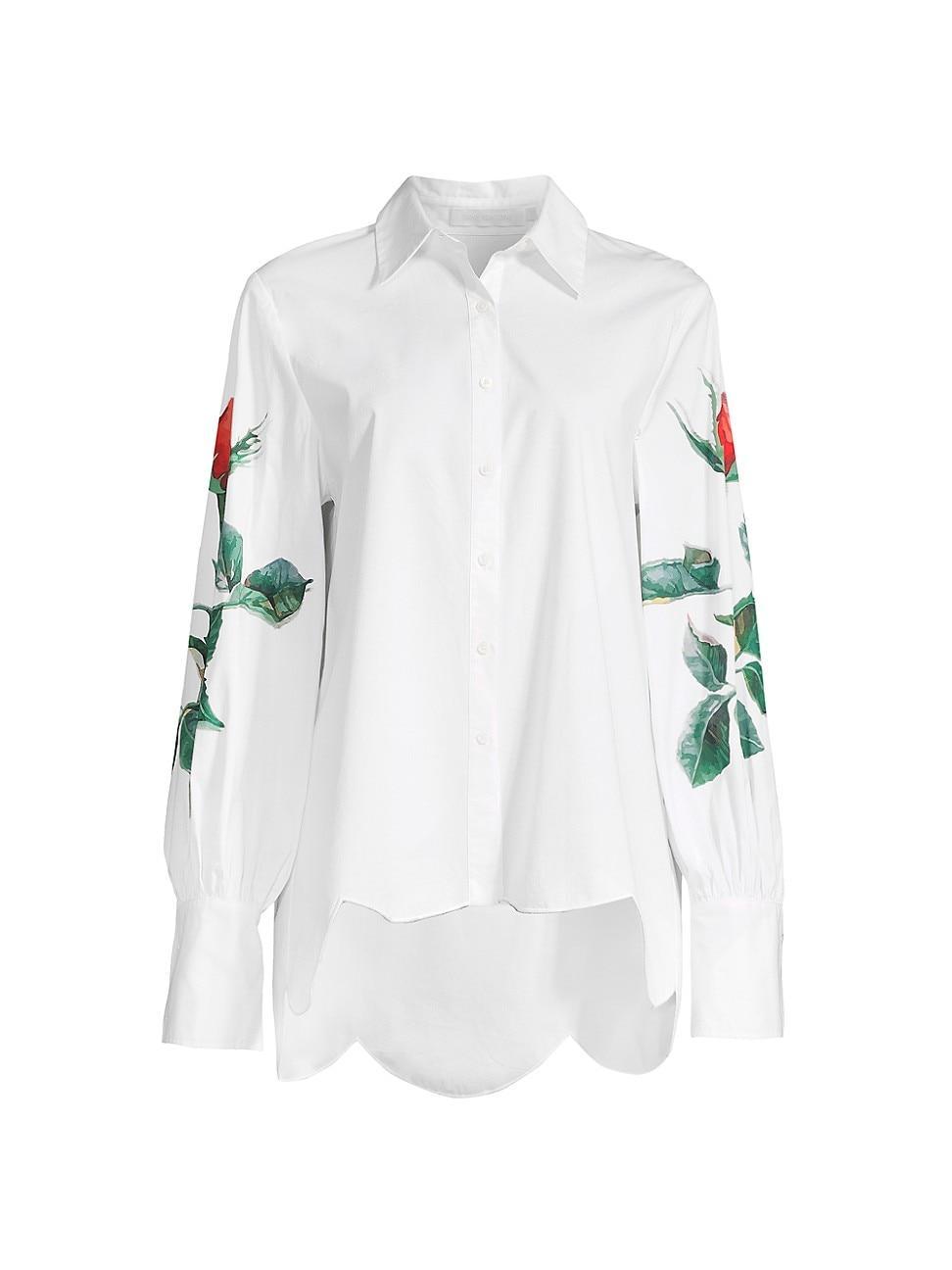 Womens Flowers Poplin Shirt product image