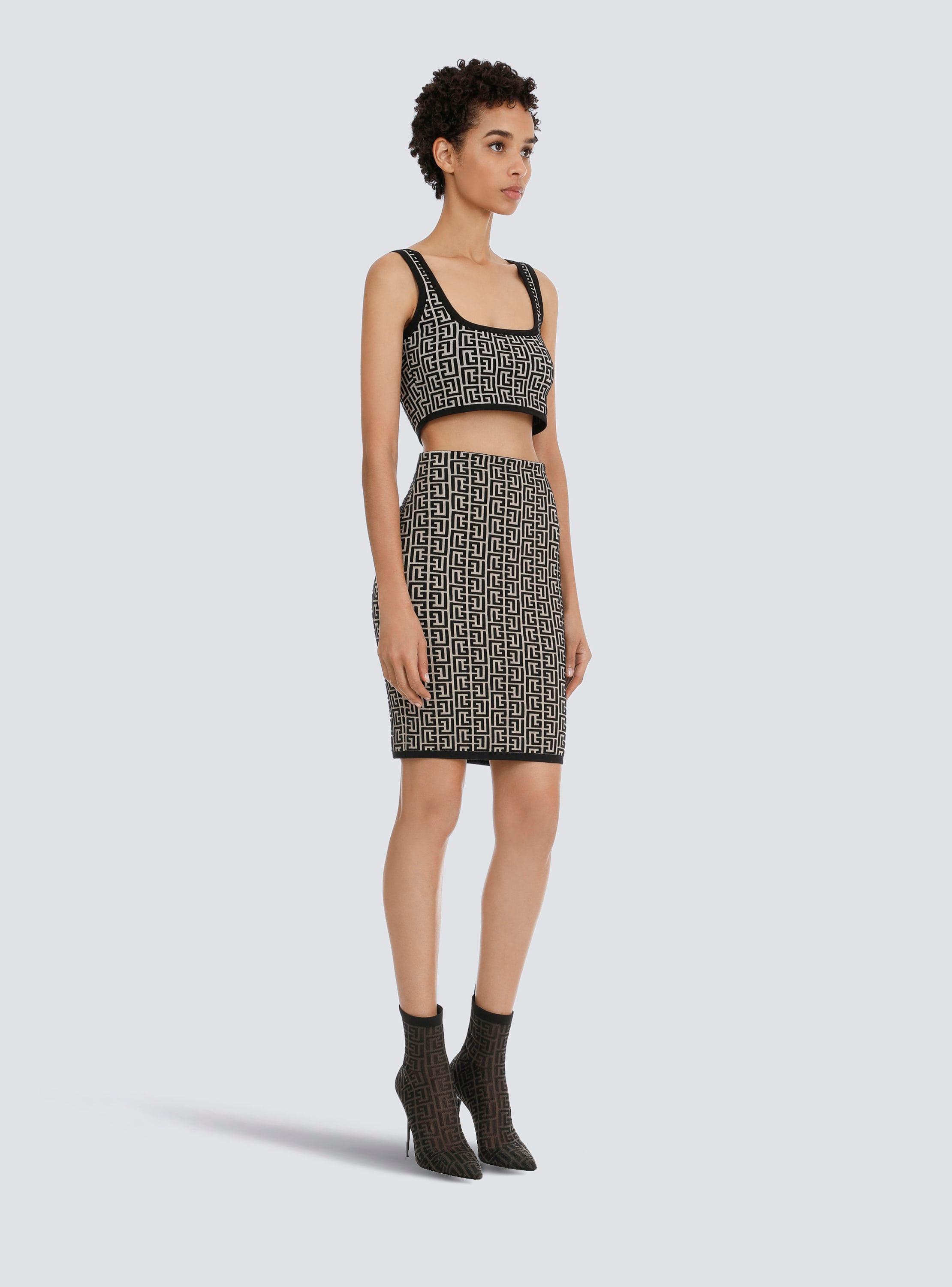 Balmain bicolor jacquard knit skirt Product Image