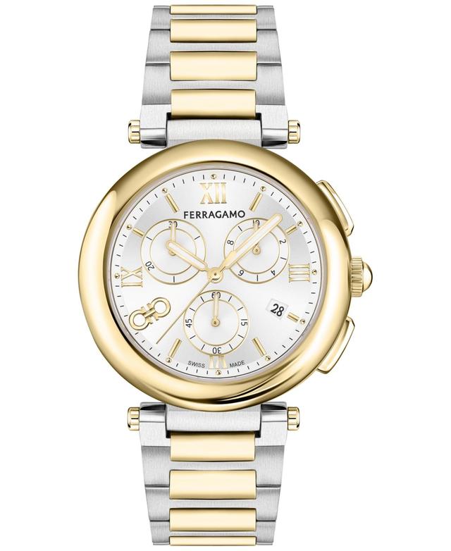 Ferragamo Womens Swiss Chronograph Two-Tone Bracelet Watch 40mm - Two Tone Product Image