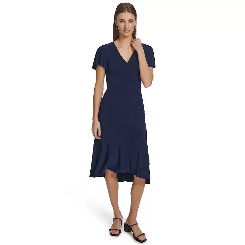 Womens Harper Rose Flutter Sleeve Faux Wrap Dress Product Image