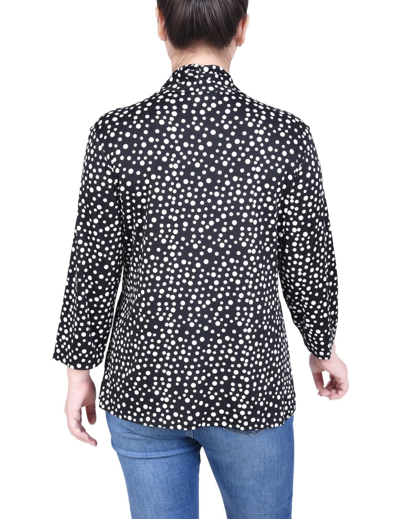 NY Collection Puff Print 3/4 Sleeve Two-Fer Top - Petite Product Image