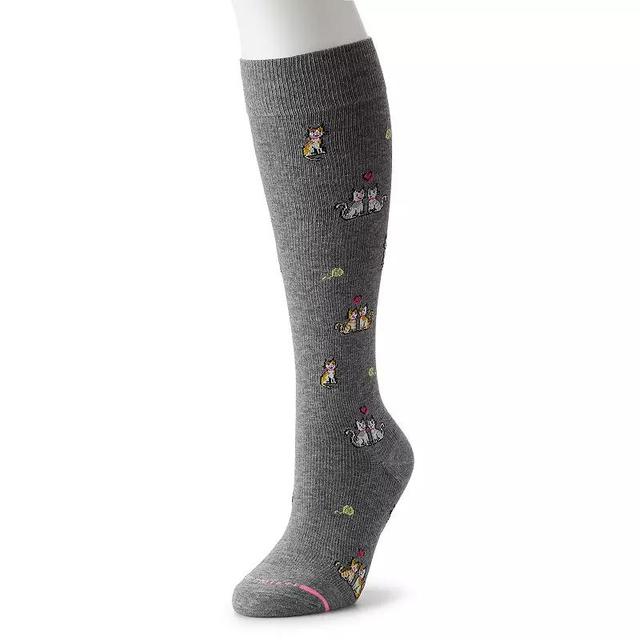 Womens Dr. Motion Cuddly Cats Knee-High Compression Socks Product Image