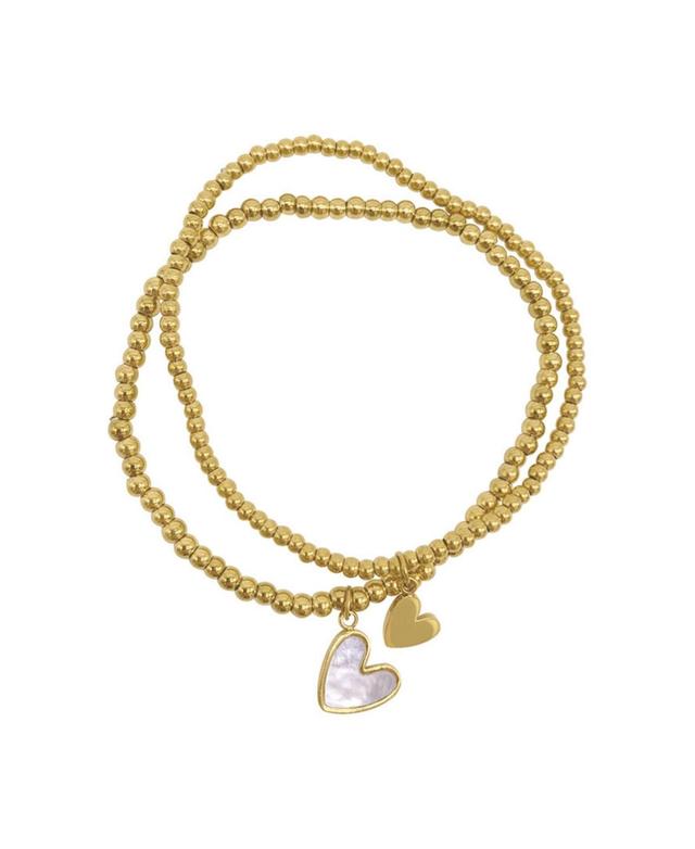 Adornia 2-Pack Heart Ball Bracelets in Yellow at Nordstrom Rack Product Image