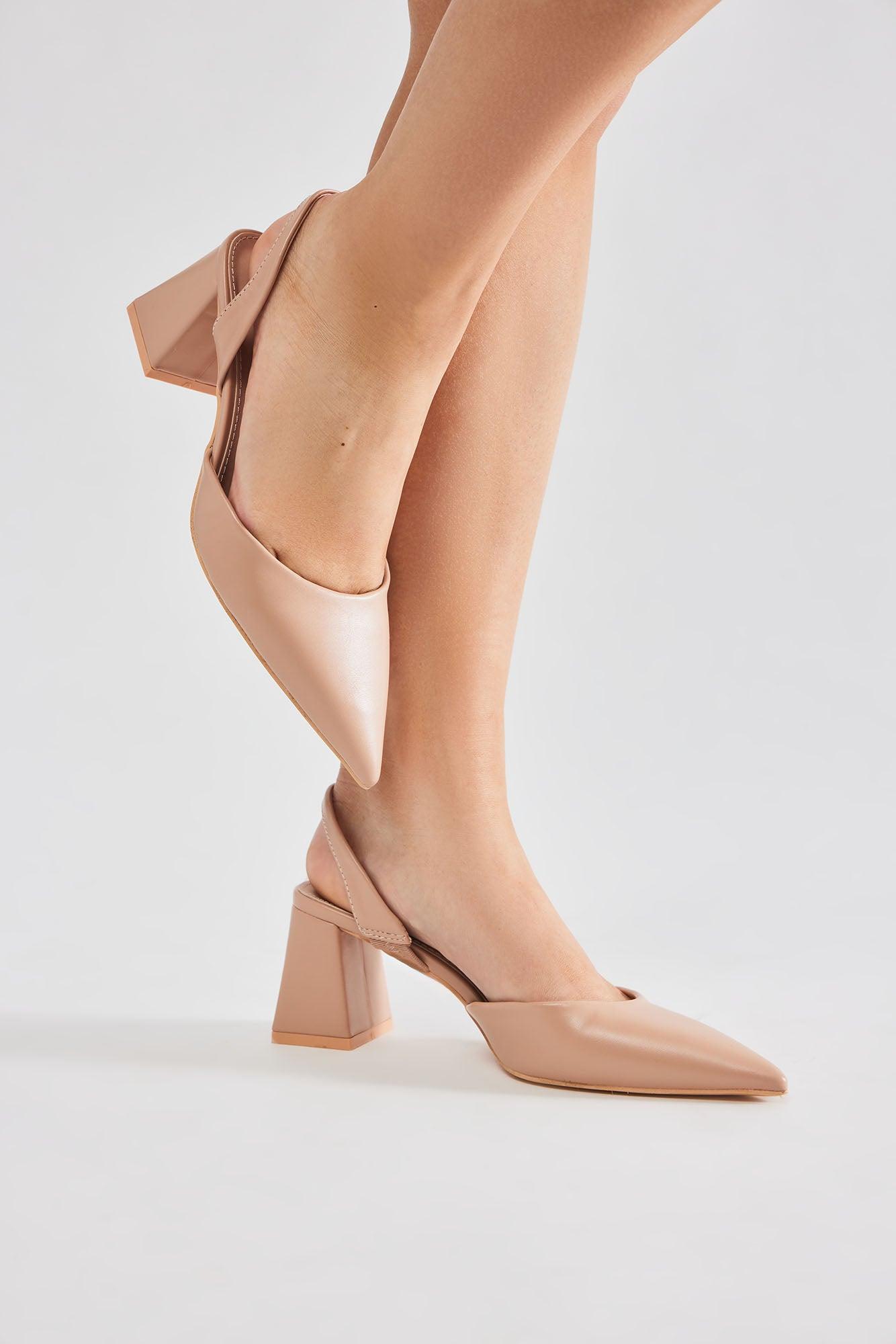 Tatianna Slingback Pumps - Beige Product Image