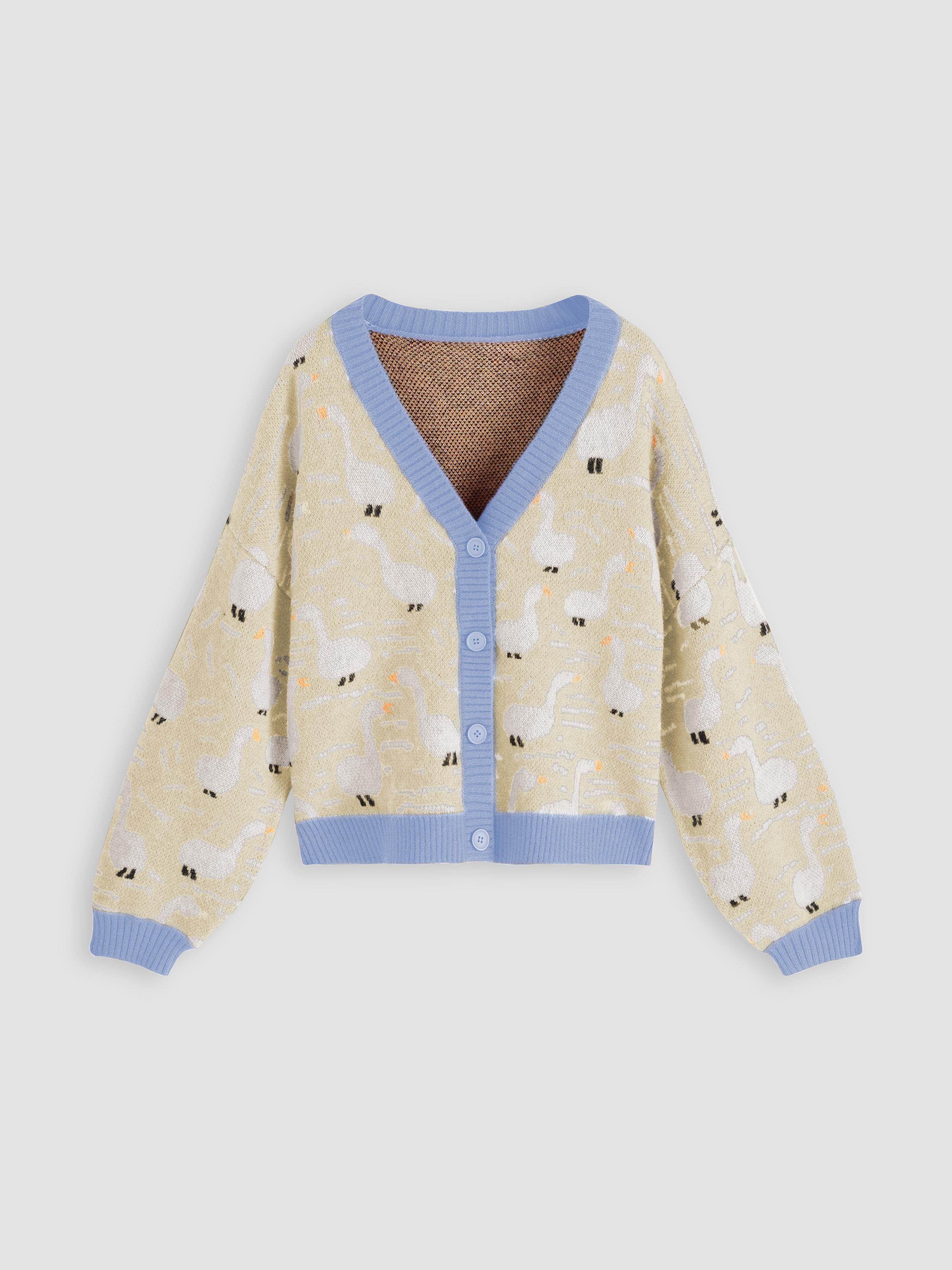 Duck Pattern Contrasting Cardigan product image