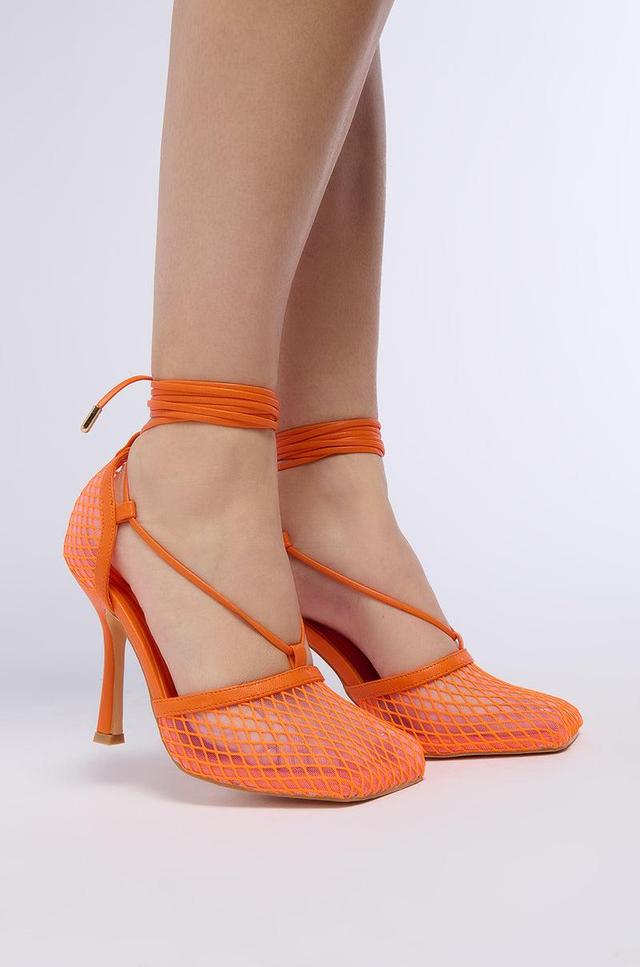 AZALEA WANG SKYLEE MESH SANDAL IN ORANGE Product Image