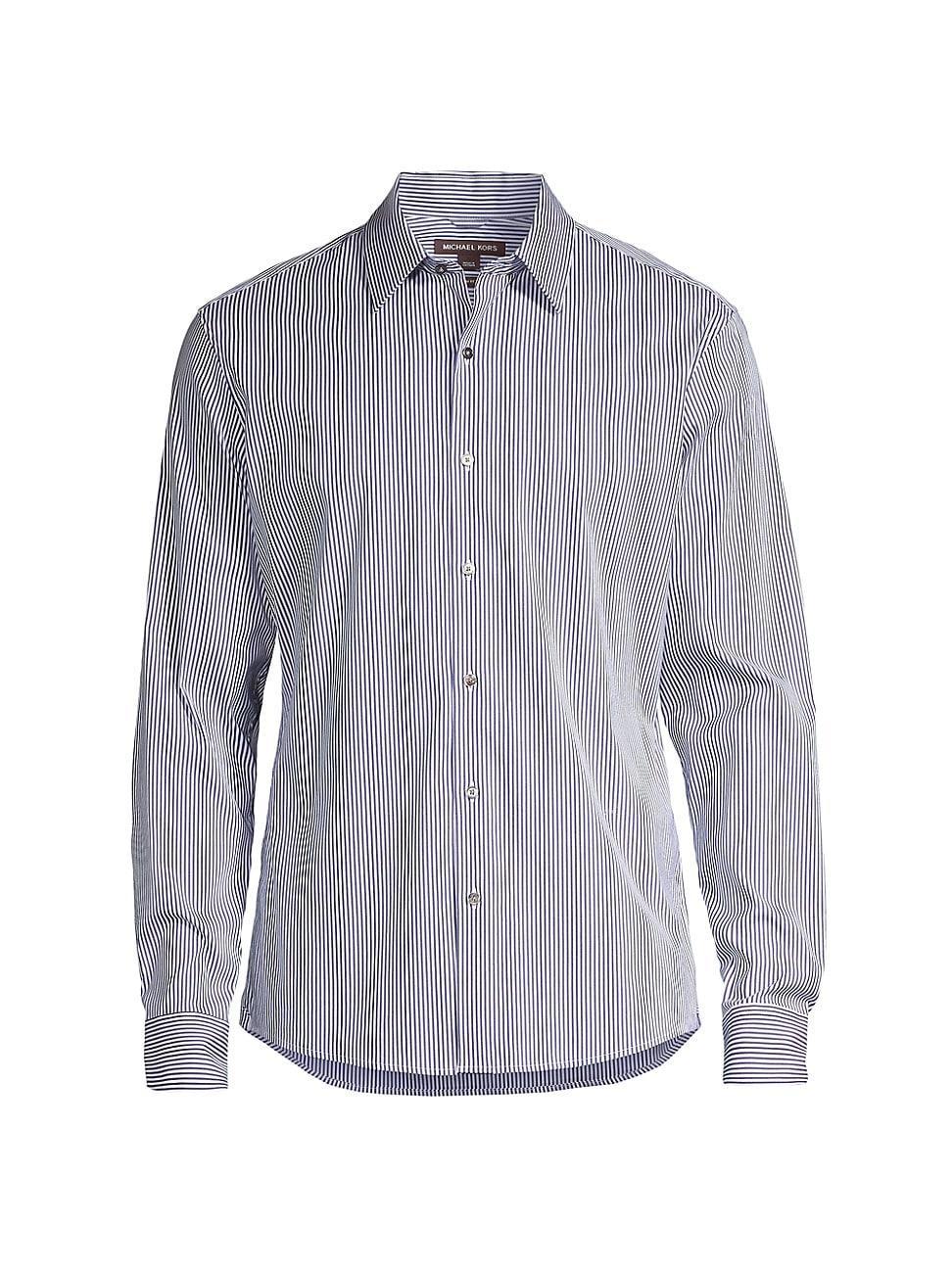 Mens Striped Button-Front Slim-Fit Shirt Product Image