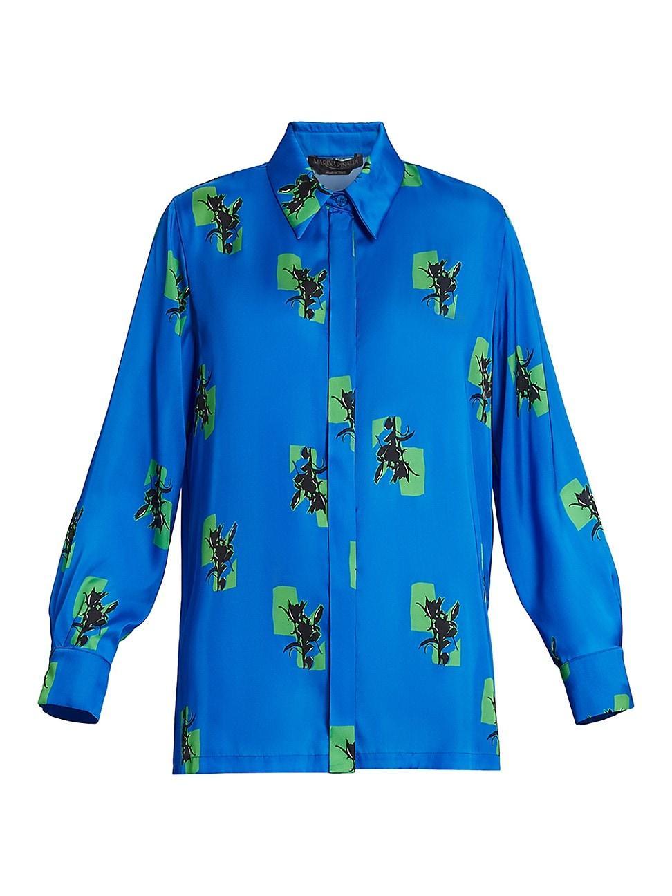 Womens Plus Auronzo Printed Satin Shirt Product Image