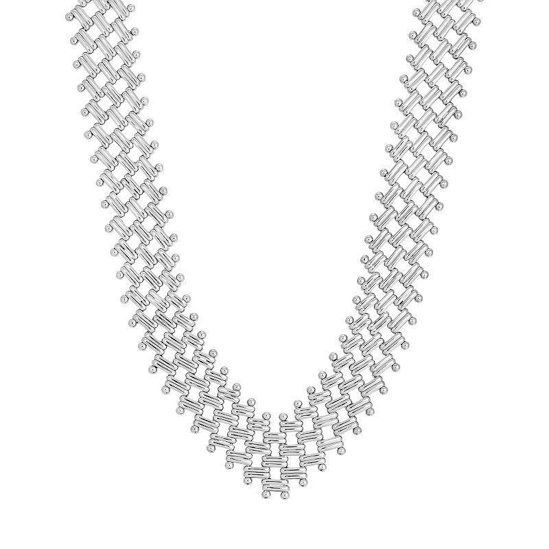 1928 Silver Tone Fancy Link V-Necklace, Womens, Gray Product Image