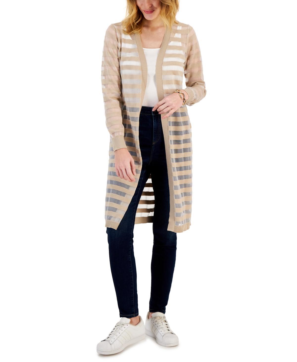 I.n.c. International Concepts Womens Striped Long Cardigan, Created for Macys Product Image