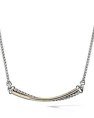 Womens Crossover 18K Yellow Gold & Sterling Silver Bar Necklace Product Image