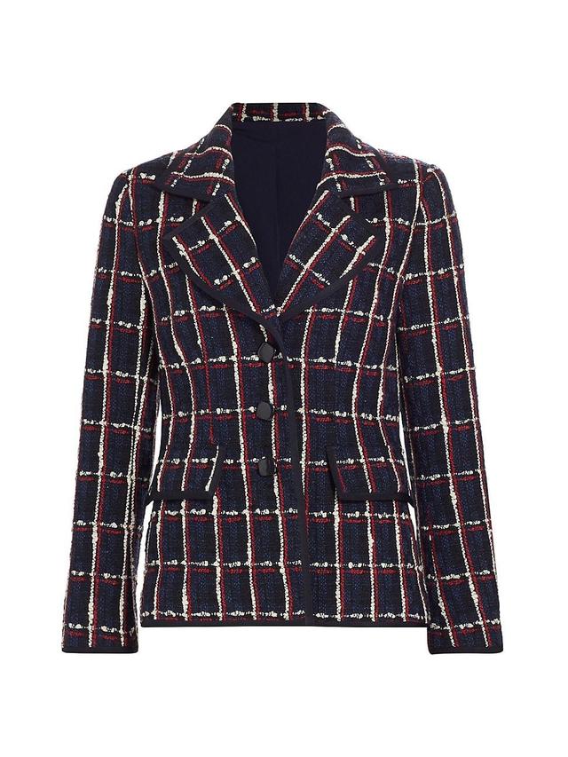 Womens Check Tweed Single-Breasted Jacket Product Image