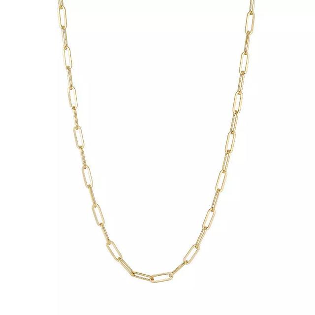 Everlasting Gold 10k Gold 2.4 mm Paperclip Chain Necklace, Womens Product Image