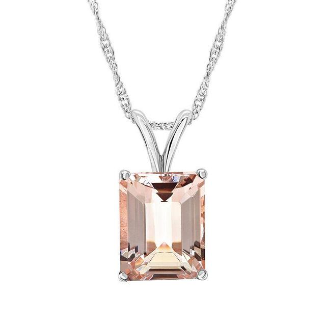 Alyson Layne 14k Gold Morganite Pendant Necklace, Womens 14k White Gold Product Image