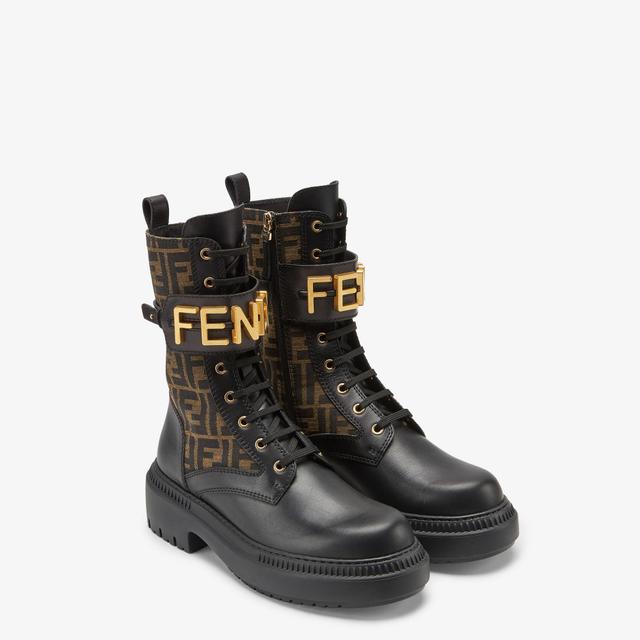 FendigraphyBlack leather biker boots Product Image