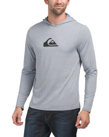 UPF 50 Logo T-Shirt With Hood for Men | Polyester/Spandex Product Image