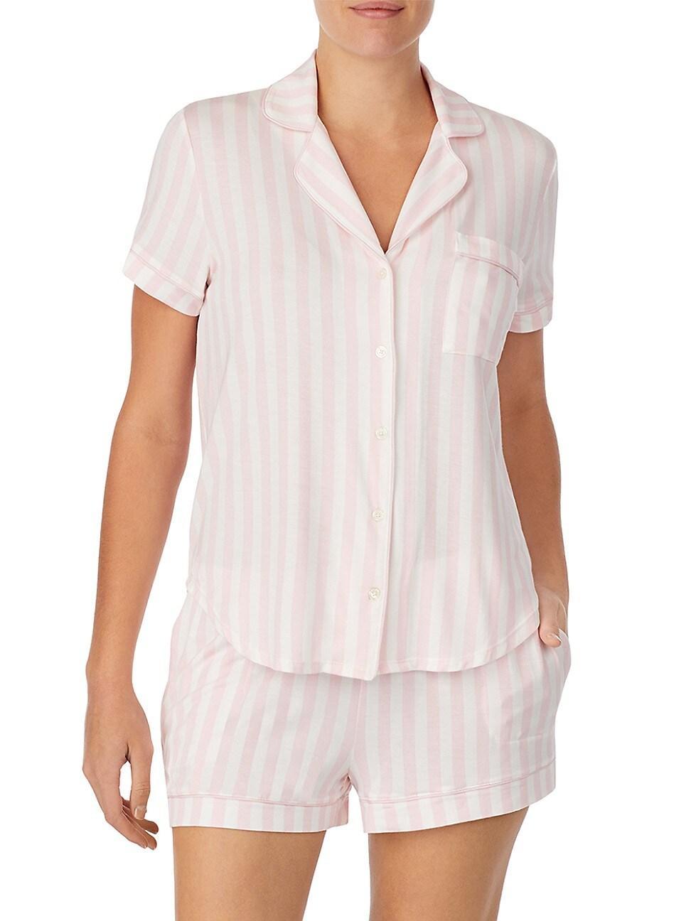 Womens Striped 2-Piece Short Pajama Set Product Image