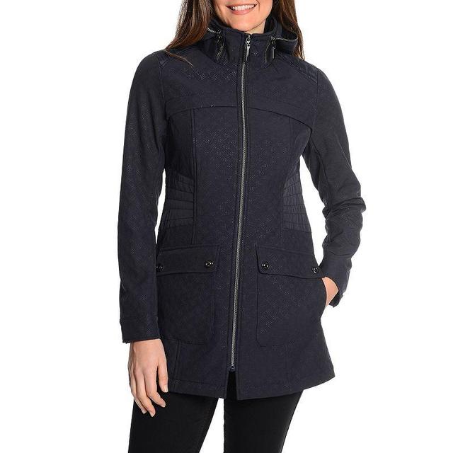 Womens Fleet Street Textured Soft Shell Jacket Blue Product Image