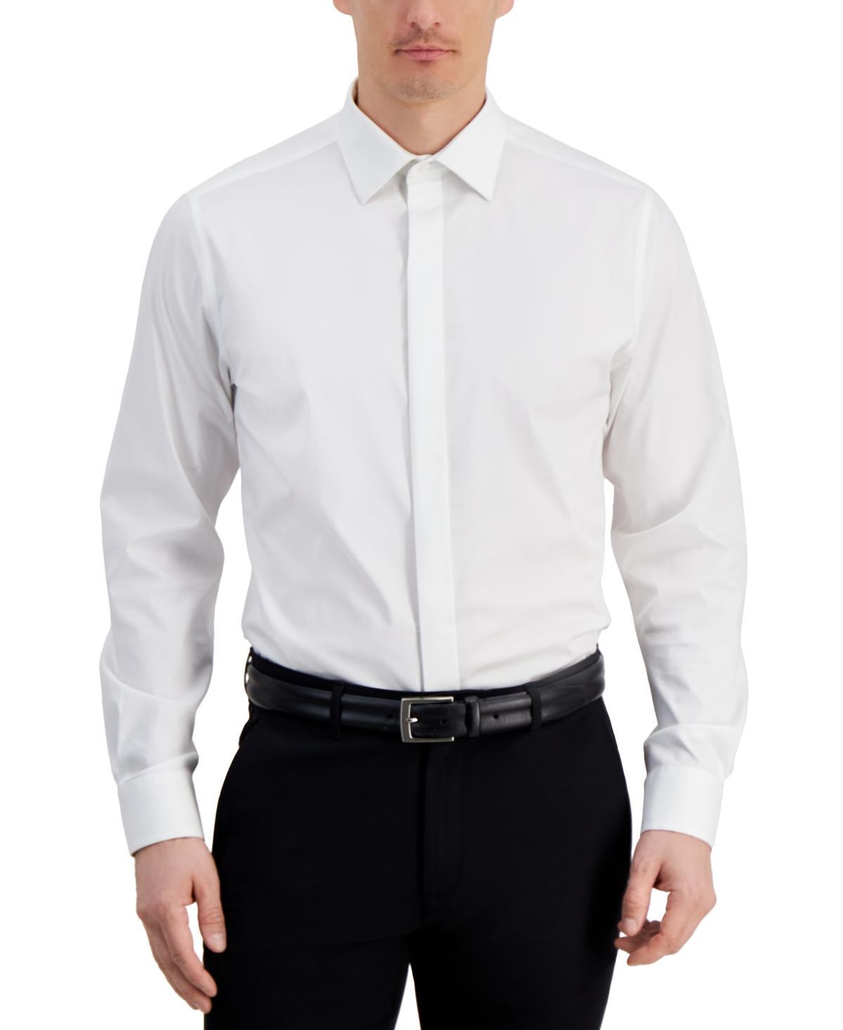 Alfani Mens Slim Fit Covered Placket Tuxedo Shirt, Created for Macys Product Image