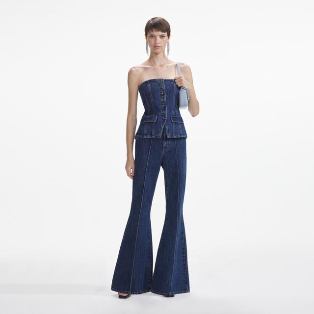 Denim Bandeau Jumpsuit Product Image