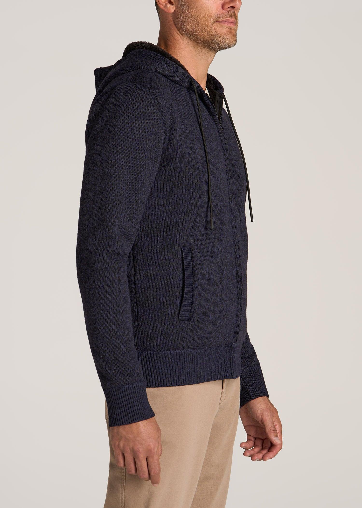 Hooded Sherpa Sweater for Tall Men in Patriot Blue Product Image