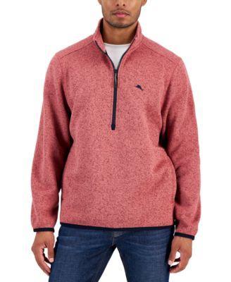 Tommy Bahama Mens Shoal Bay Quarter-Zip Mock-Neck Fleece Sweater Product Image