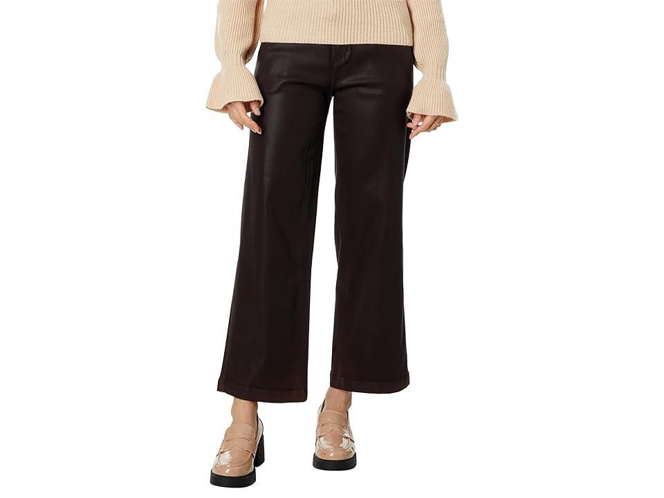 PAIGE Nellie Coated High Waist Wide Leg Trouser Pants Product Image