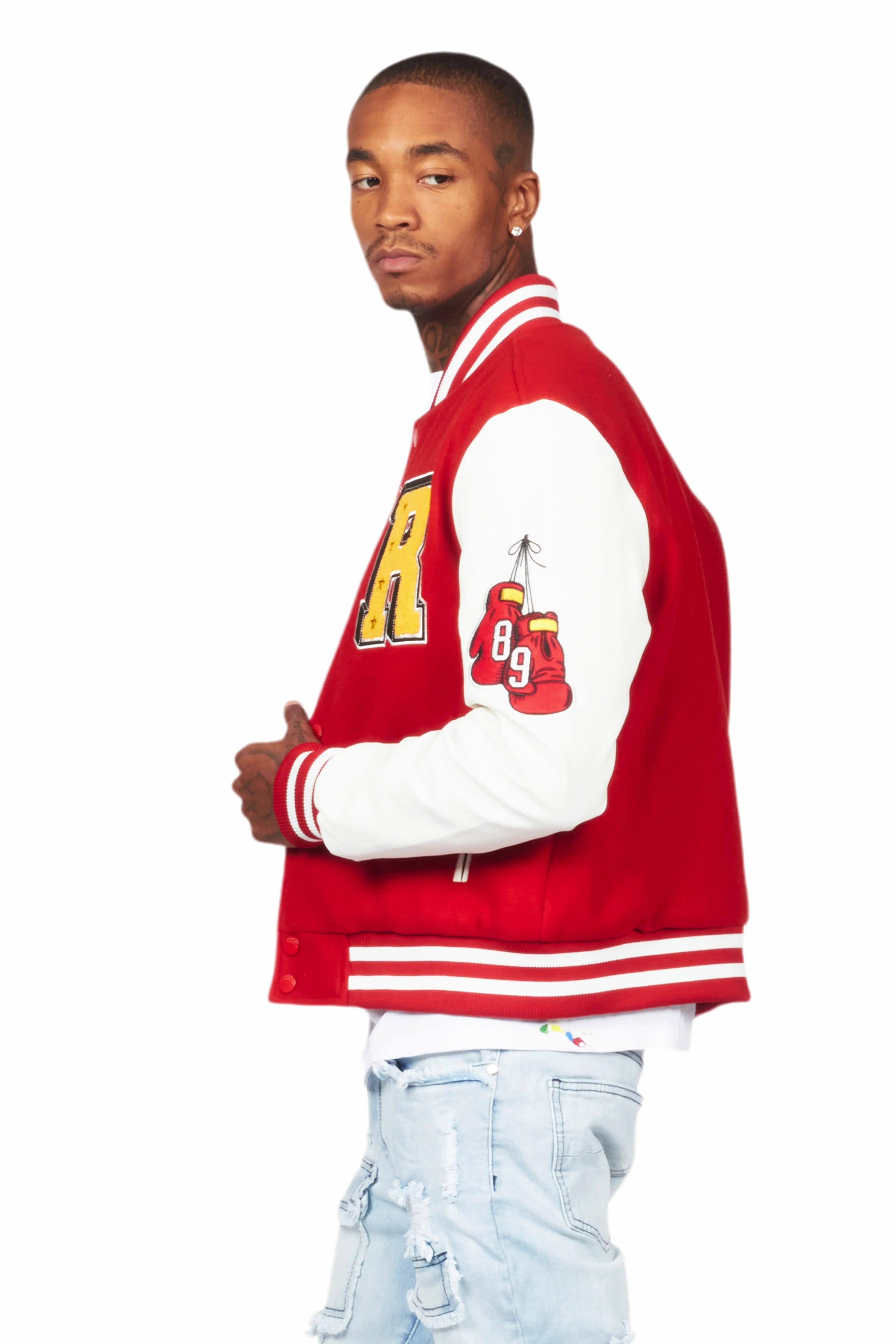 Eisen Red/White Varsity Jacket Male Product Image