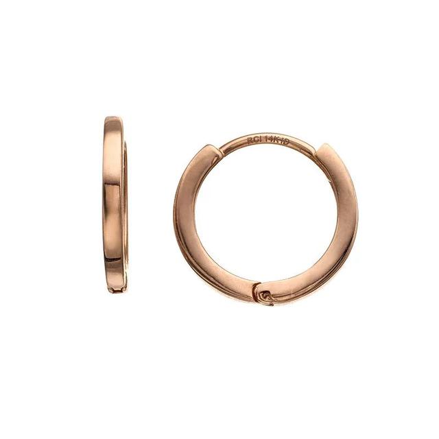 14k Gold Huggie Earrings, Womens, 14k Rsgold Product Image